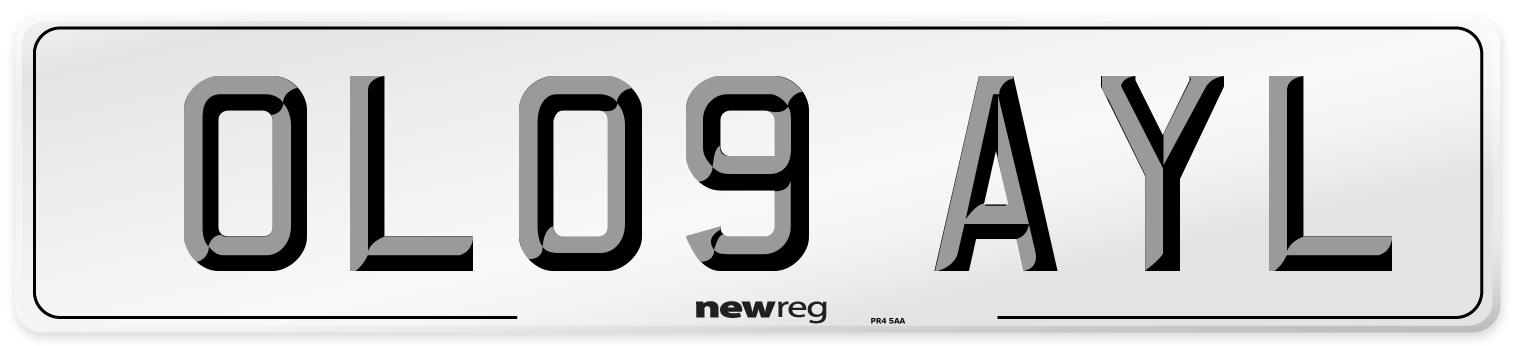 OL09 AYL Number Plate from New Reg
